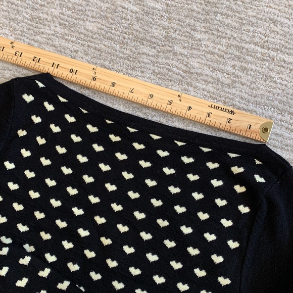 Vintage Banned Apparel Heart Sweater Womens Size Small 3/4 Bow Tie Boatneck - Picture 10 of 14